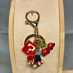 Colorful super Mario Keychain with Cherry Charm